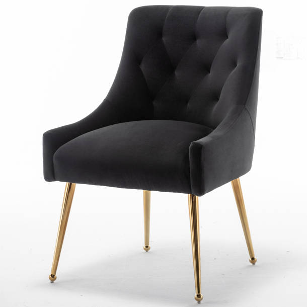 Everly Quinn Elian Velvet Solid Back Side Chair & Reviews | Wayfair